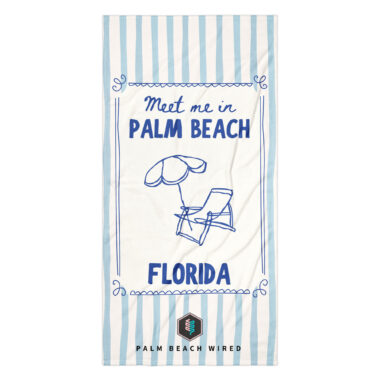 Meet Me in Palm Beach Florida Towel – Coastal Blue & White Limited Edition